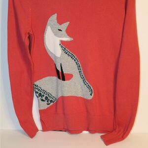LOFT Red Sweater with Fox Design